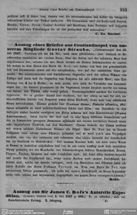 Auszug aus Sir James C. Ross's Antarctic Expedition.