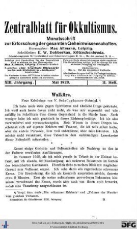 11. Heft (Mai 1920)