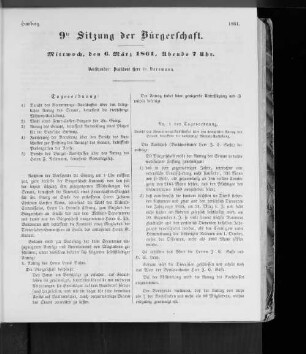 9te Sitzung der Bürgerschaft