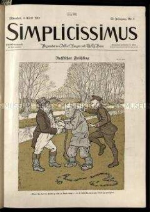 Satirische Wochenzeitschrift Simplicissimus. 22. Jahrgang 1917