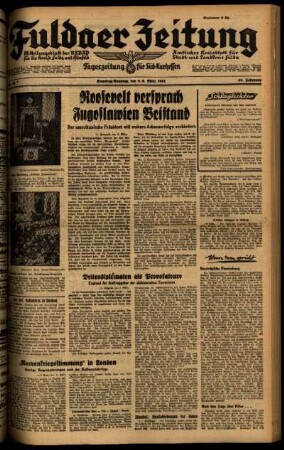 Ausgabe vom Samstag, den 08. März 1941.