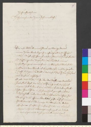Brief von Hundeshagen, Helfrich Bernhard an Goethe, Johann Wolfgang von