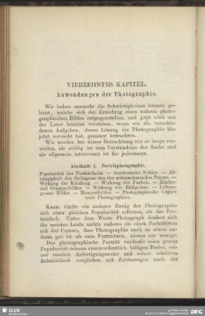 Vierzehntes Kapitel. Anwendungen der Photographie.