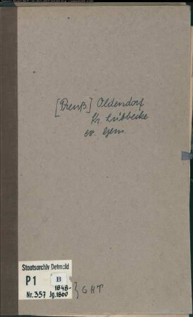 Kirchenbuchduplikat der evangelischen Gemeinde Preußisch-Oldendorf, Kreis Lübbecke (GHT 1848-1860). (Gemeinde: Evangelische Gemeinde Preußisch-Oldendorf)