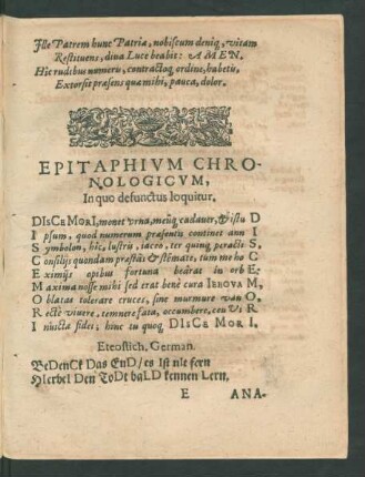Epitaphium Chronologicum