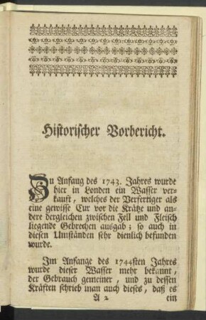 Historischer Vorbericht