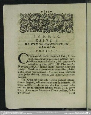 Caput I. De Condemnatione In Genere