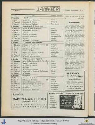 Calendrier.