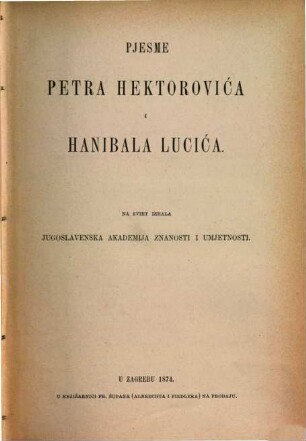 Pjesme Petra Hektorovića i Hanibala Lucića