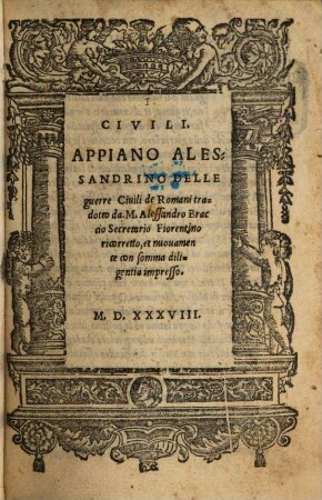 Appiano Alessandrino Delle guerre Ciuili de Romani, [1]. Civili