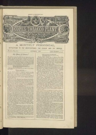 Cope's Tobacco Plant. No. 31. - Vol. I. October, 1872.