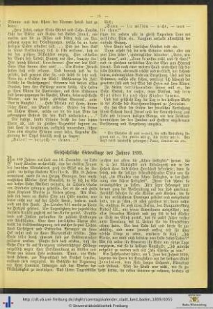 Geschichtliche Gedenktage des Jahres 1899.