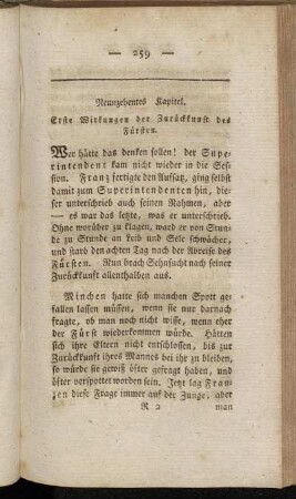 Neunzehentes Kapitel. Erste Wirkungen der Zurückkunst des Fürsten.