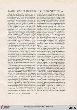 Was bleibend ist an der deutschen Gewerbeschau