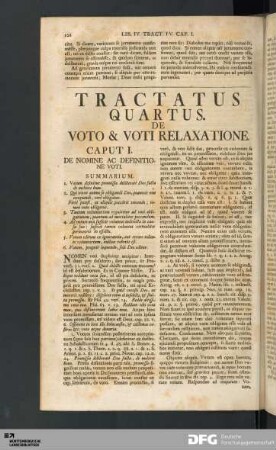 Tractatus Quartus. De Voto & Voti Relaxatione.