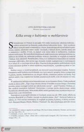 64: Kilka uwag o kubizmie w meblarstwie