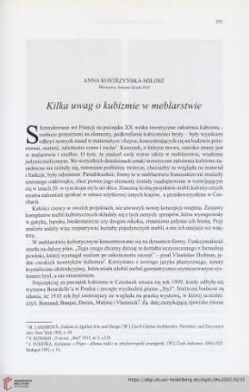 64: Kilka uwag o kubizmie w meblarstwie