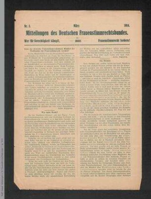 Mitteilungen des Deutschen Frauenstimmrechtsbundes (1.1914, 1-11)