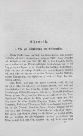 1. Bis zur Einführung der Reformation.