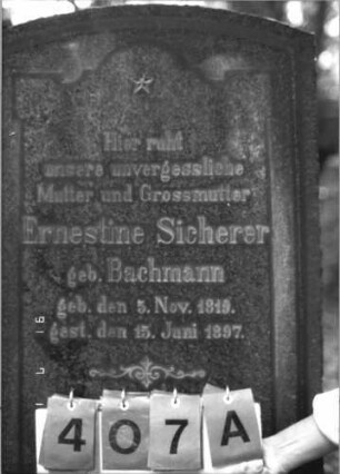Grabstein 407 [Hahn S.197 Grab-Nr. 1005]: Grabstein 407A [Hahn S.197 Grab-Nr. 1005]