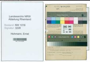 Entnazifizierung Ernst Hohmann , geb. 27.02.1899 (Zollsekretaer)