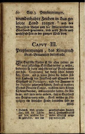 Cap. III. Propheceyungen, das Königreich Groß-Britannien betreffende.