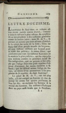 Lettre Douzieme
