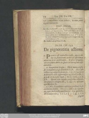 Tit. VII. (IV. 24.) De pignoratitia actione.