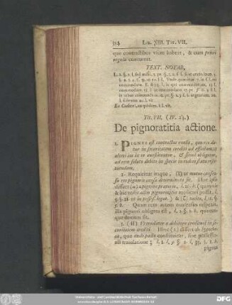 Tit. VII. (IV. 24.) De pignoratitia actione.