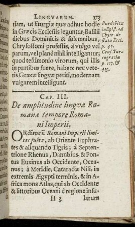 Cap. III. De amplitudine linguæ Romanæ tempore Romani Imperii.