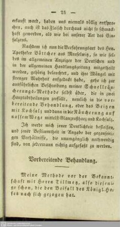 Vorbereitende Behandlung