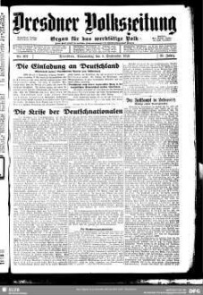 Dresdner Volks-Zeitung : Organ für die Interessen des gesamten werktätigen Volkes