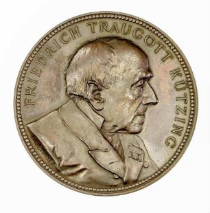 Medaille auf den 80. Geburtstag des Apothekers und Botanikers Friedrich Traugott Kützing