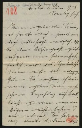 Brief an Toni Petersen : 04.06.1893