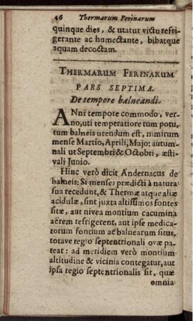 Pars Septima. De tempore balneandi
