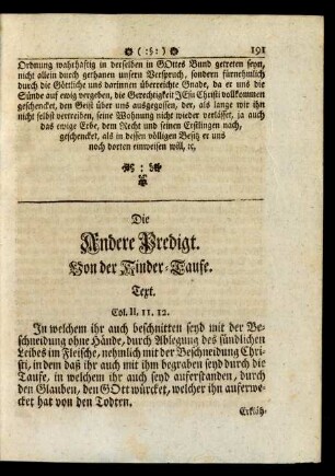 Die Andere Predigt. Von der Kinder-Taufe.