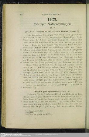 Urkunden zum Jahre 1423