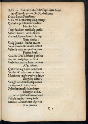 Eisdem ode ... De S. Sebastiano.