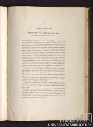 On the former and present state of the tides in the river Thames, in consequence of the removal of old London Bridge.