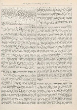 101 [Rezension] Strack, Hermann L., Einleitung in Talmud und Midras. 5., neu bearb. Aufl