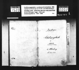 Schatzungsbuch über das Amt Ingelfingen: Ingelfingen (Teil I).