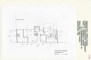 Kommunitäre Wohneinheit, Berlin-Charlottenburg (Diplomarbeit bei Willy Kreuer): Roscherstraße, Grundriss Erdgeschoss 1:100