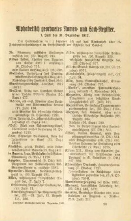 Alphabetisch geordnetes Namen- und Sachregister