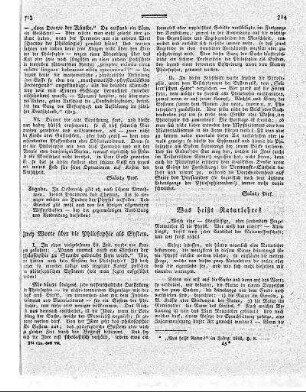 Zwey Worte über die Philosophie als System