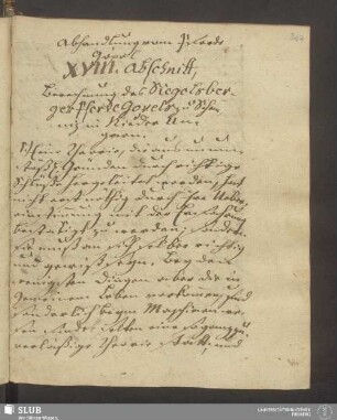 XVIII. Abschnitt