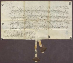 Erblehenbrief des Markgrafen Philipp I. von Baden für den Schwanenwirt Hans Frid zu Graben über ein Feld daselbst hinter der Badstube