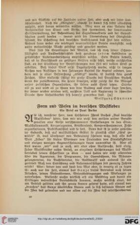 30: Form und Wesen im deutschen Musikleben : ein Brief an Paul Belker