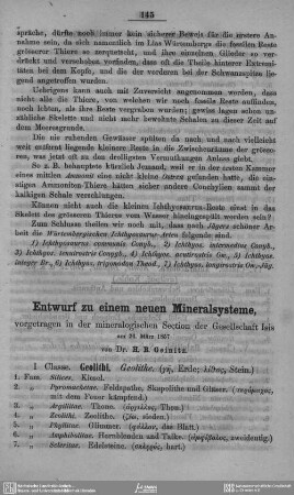 Entwurf zu einem neuen Mineralsysteme : vorgetragen in der mineralogischen Section der Gesellschaft Isis am 24. März 1857
