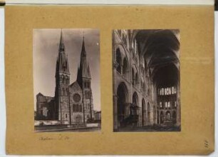 Kathedrale, Sens. Kathedrale, Chalons-en-Champagne: Ansicht, Innenansicht (aus: Skizzen- und Fotoalbum 10)