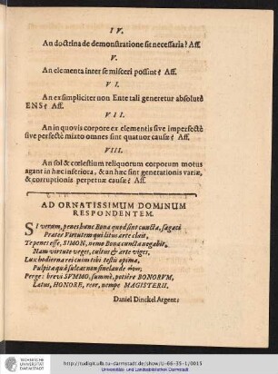 AD ORNATISSIMUM DOMINUM RESPONDENTEM.